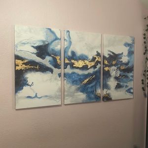 Blue Gold Wall Art